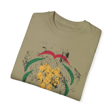 Reggae Lion Unisex Garment-Dyed T-Shirt - I Red I Blood I Love