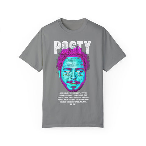 Posty Unisex Garment-Dyed T-shirt | Vibrant Vintage Style Tee for Music Lovers