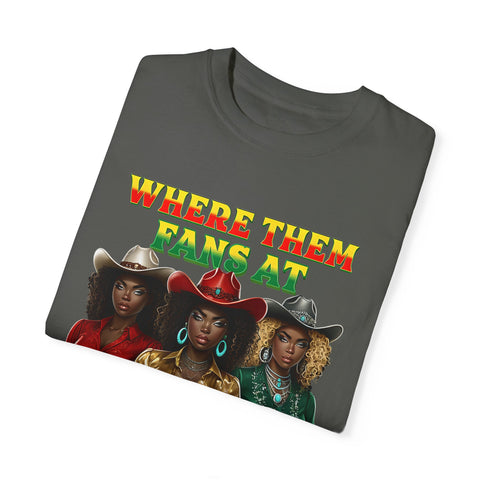 Where Them Fangs At Unisex Garment-Dyed T-shirt - Bold Graphic Tee for Women