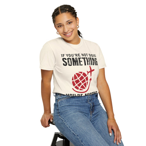 Adventure Awaits Unisex Garment-Dyed T-Shirt | Travel Quote Tee
