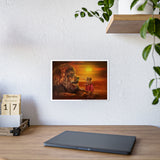 Majestic Lion and Girls Gloss Poster - Inspirational Wall Art for Home Decor