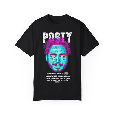 Posty Unisex Garment-Dyed T-shirt | Vibrant Vintage Style Tee for Music Lovers