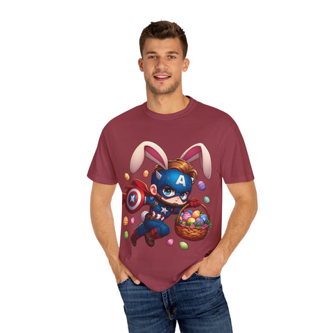 Easter Bunny Captain T-Shirt - Fun Unisex Garment-Dyed Tee