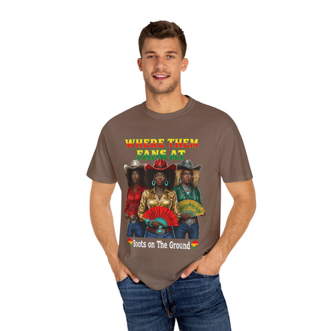 Where Them Fangs At Unisex Garment-Dyed T-shirt - Bold Graphic Tee for Women