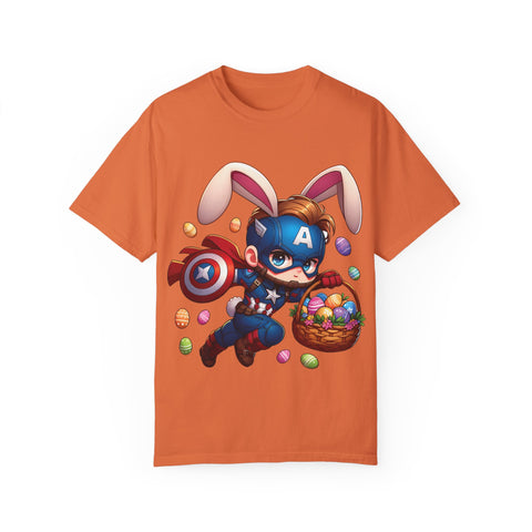 Easter Bunny Captain T-Shirt - Fun Unisex Garment-Dyed Tee