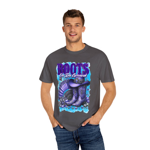Unisex Garment-Dyed T-Shirt - "Boots On Da Ground" Graphic Tee