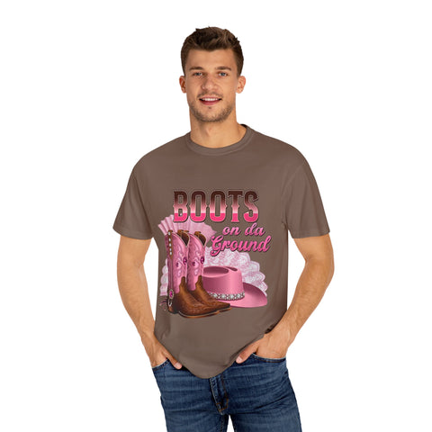 Unisex Garment-Dyed T-shirt - "Boots on the Ground" Country Style Tee