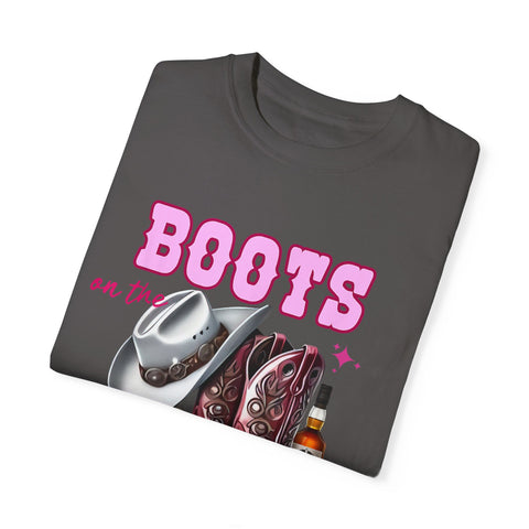 Unisex Garment-Dyed T-shirt - "Boots on the Ground" Country Vibe Tee