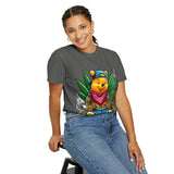 Hipster Bear T-Shirt - Unisex Garment-Dyed Tee with Cannabis Design