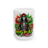 High AF Ceramic Mug - 11oz & 15oz | Unique Cannabis Design for Smokers & Chill Vibes