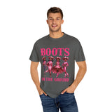 Unisex Garment-Dyed T-shirt: "Boots on the Ground" Vintage Western Style Tee