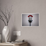 Retro Microphone Wall Art Poster - 'On The Air' Decor for Music Lovers