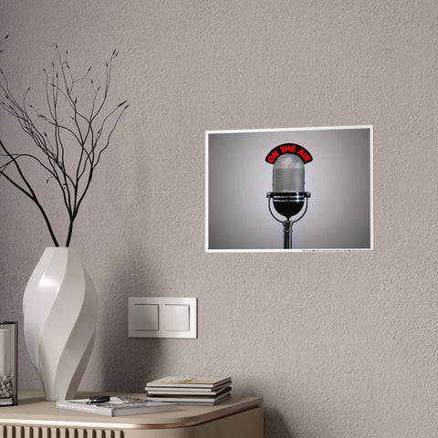 Retro Microphone Wall Art Poster - 'On The Air' Decor for Music Lovers
