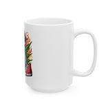 Cool Skeleton Weed Ceramic Mug - Stylish 11oz & 15oz Coffee Cup for Stoners