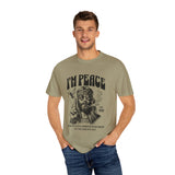 Unisex Garment-Dyed Peace T-Shirt - Vintage Style for Calm Living