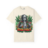 Good Vibes Unisex T-Shirt - Garment-Dyed Skeleton Design