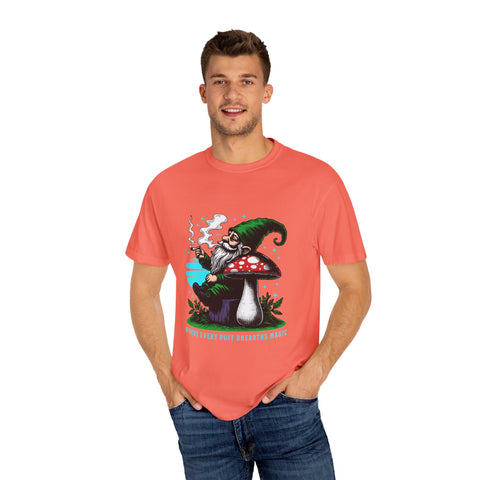 Magic Gnome T-shirt - Where Every Puff Unearths Magic | Unisex Garment-Dyed Tee for Nature Lovers