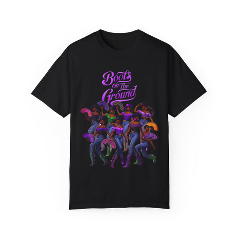 Empowering Women T-Shirt - Boots on the Ground Design - Unisex Garment-Dyed Tee