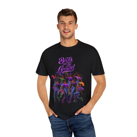 Empowering Women T-Shirt - Boots on the Ground Design - Unisex Garment-Dyed Tee