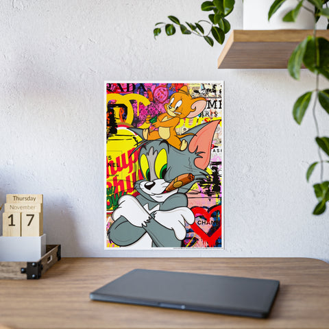 Retro Cartoon Gloss Poster - Tom & Jerry Art Print for Home Decor