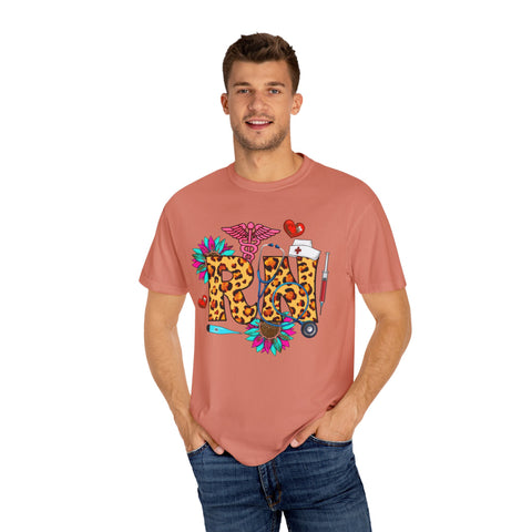 Trendy RN Graphic T-Shirt for Nurses - Garment-Dyed Unisex Tee