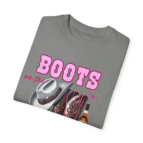 Unisex Garment-Dyed T-shirt - "Boots on the Ground" Country Vibe Tee