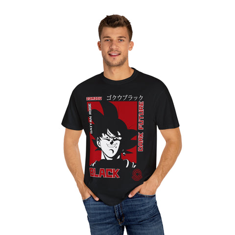 Unisex Garment-Dyed T-Shirt - Dark Future Saiyan Rose Design