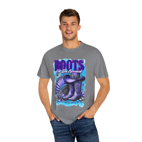 Unisex Garment-Dyed T-Shirt - "Boots On Da Ground" Graphic Tee