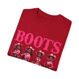 Unisex Garment-Dyed T-shirt: "Boots on the Ground" Vintage Western Style Tee