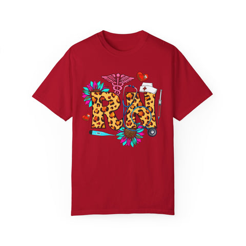 Trendy RN Graphic T-Shirt for Nurses - Garment-Dyed Unisex Tee