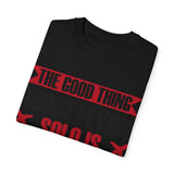 Funny Flying Solo T-Shirt for Travelers & Aviation Lovers