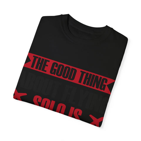 Funny Flying Solo T-Shirt for Travelers & Aviation Lovers