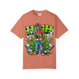 High Vibe Unisex Garment-Dyed T-Shirt - Skull & Cannabis Design