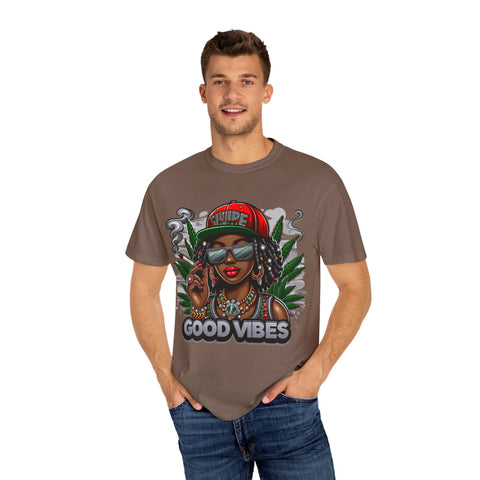 Good Vibes Unisex Garment-Dyed T-Shirt | Trendy Streetwear for Chill Days