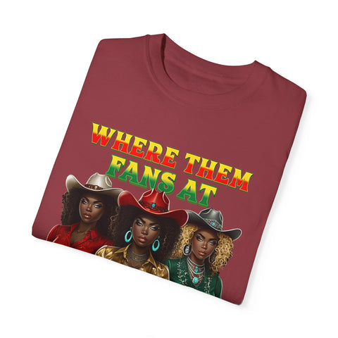 Where Them Fangs At Unisex Garment-Dyed T-shirt - Bold Graphic Tee for Women