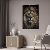Majestic Lion Wall Art - Crowned Warrior Gloss Poster