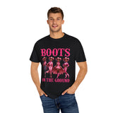 Unisex Garment-Dyed T-shirt: "Boots on the Ground" Vintage Western Style Tee