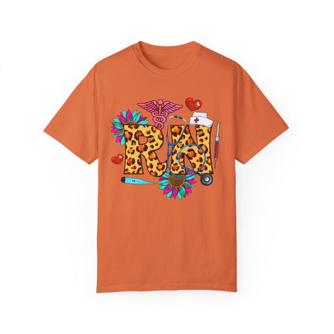Trendy RN Graphic T-Shirt for Nurses - Garment-Dyed Unisex Tee