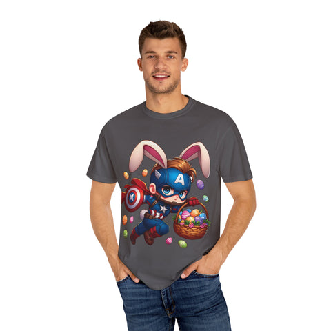 Easter Bunny Captain T-Shirt - Fun Unisex Garment-Dyed Tee