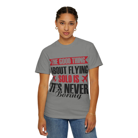 Funny Flying Solo T-Shirt for Travelers & Aviation Lovers