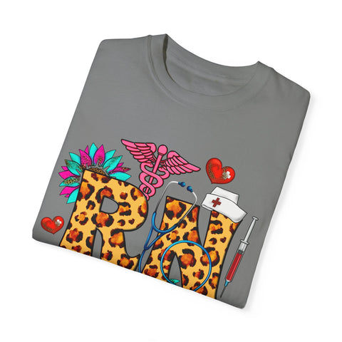 Trendy RN Graphic T-Shirt for Nurses - Garment-Dyed Unisex Tee