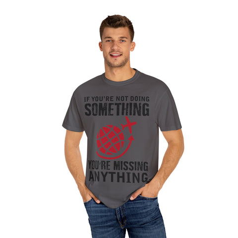 Adventure Awaits Unisex Garment-Dyed T-Shirt | Travel Quote Tee