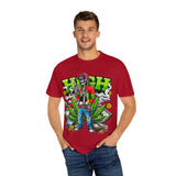 High Vibe Unisex Garment-Dyed T-Shirt - Skull & Cannabis Design