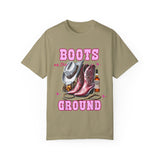 Unisex Garment-Dyed T-shirt - "Boots on the Ground" Country Vibe Tee