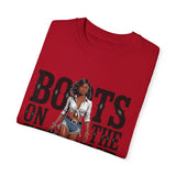 Unisex Garment-Dyed T-shirt - 'Boots on the Ground' Graphic Tee