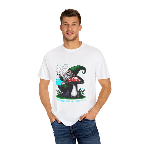 Magic Gnome T-shirt - Where Every Puff Unearths Magic | Unisex Garment-Dyed Tee for Nature Lovers