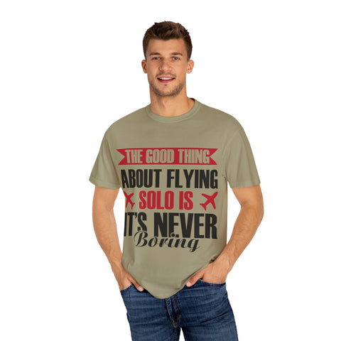 Funny Flying Solo T-Shirt for Travelers & Aviation Lovers