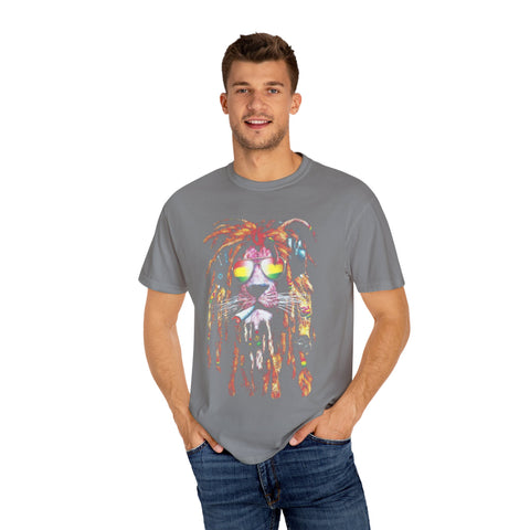Cool Lion Sunglasses Unisex Garment-Dyed T-shirt