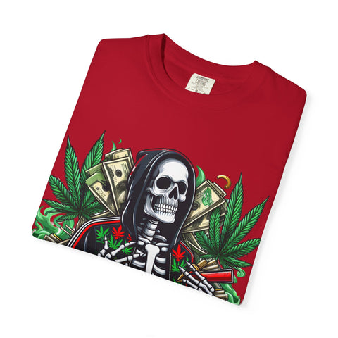 Good Vibes Unisex T-Shirt - Garment-Dyed Skeleton Design