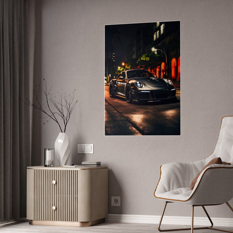 Luxury Car Gloss Poster - Night City Vibe Wall Art